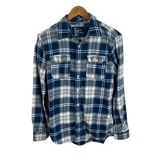 BF1079 Mens American Eagle Outfitters Athletic Fit Plaid Flannel Button Shirt M